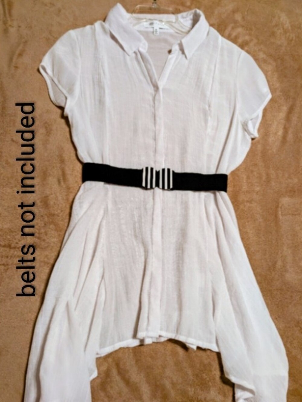 White Sheer Sheen Button-Up Inside Camisole Snaps